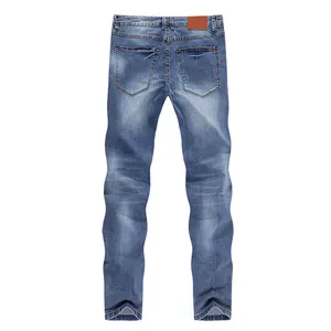 Biểu Tượng Tùy Chỉnh Sơn Người Đàn Ông Của Bông Xu Hướng Thẳng Chân Baggy Jeans Giản Dị Lỏng Phù Hợp Với Rửa Cổ Điển Đau Khổ Denim Quần