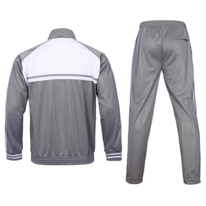 Survêtements de sport en polyester pour hommes OEM, veste zippée et pantalon de style urbain, ensembles de sport respirants, survêtements de fitness personnalisés - Product Image 1