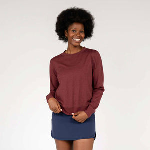 Sweat-shirt à col rond pour femme, couleur unie, pull-over à manches longues, décontracté, ample, en molleton doux, couleur unie, pull basique - Product Image 2