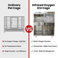 Jaula Veterinaria de Acero Inoxidable para Perros, Jaula Inteligente para Terapia Intensiva de Mascotas, Jaula de Oxígeno Veterinaria Profesional con Control de Termostato