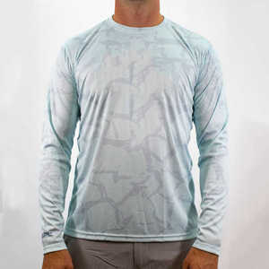 Vêtements de Fitness de pêche en polyester 100% coton pour hommes professionnels Impression par sublimation numérique complète Conception de col rond respirant - Product Image 4