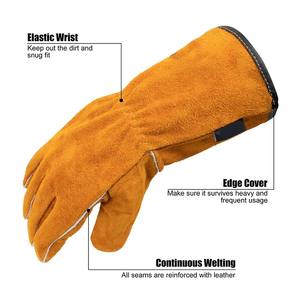 Guantes de soldadura de cuero de seguridad duraderos resistencia al calor diseño premium razonable - Product Image 2