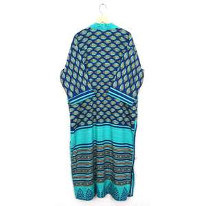 Elegante Kimono Vintage de Verano de Seda con Manga Larga y Cuello en V, Estampado Floral, Transpirable, de Secado Rápido, Talla Única - Product Image 3