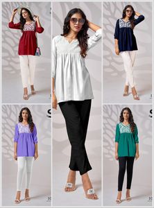 Última colección de verano Top de túnica de rayón pesado para mujer Ropa occidental india y pakistaní Exportación directa del fabricante - Product Image 6