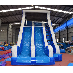 สไลเดอร์น้ำเป่าลมพีวีซีสีน้ำเงินขนาดใหญ่สำหรับใช้งานเชิงพาณิชย์ - Product Image 4