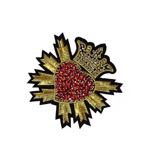 Best Quality Hand Embroidery Blazer Badge Crown Embroidered Patch for the Hat / Appliques for <b>Clothes</b> / Sequin Badges - Product Image 6