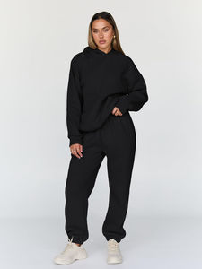 Servicio OEM de Pantalones Deportivos Unisex, Ropa Deportiva Transpirable de Invierno para Mujer, Sudadera con Capucha de Estampado Sólido, Talla Grande, Felpa 100% - Product Image 3