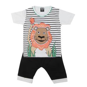 Conjunto de Jersey de 2 Piezas de Manga Corta para Niños de 9 a 12 Meses, Color Blanco - Product Image 3