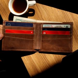 Fashionable Short Brown Leather <b>Card</b> <b>Holder</b> <b>Wallet</b> With Open Access - Product Image 4