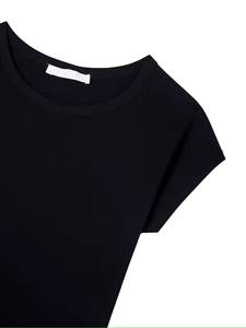 ขายร้อนสุภาพสตรีเสื้อยืดผ้าฝ้าย 100% เสื้อยืดธรรมดาเสื้อผ้าผู้หญิงเสื้อยืดแขนสั้นสบายรูปแบบที่เป็นของแข็ง - Product Image 2