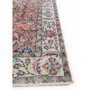 Alfombra Vintage de Lana Roja y Naranja de 9x12 con Patrón Floral, Anudada a Mano, para Sala de Estar, Entrada o Pasillo, Modelo Pae-3328 - Product Image 4