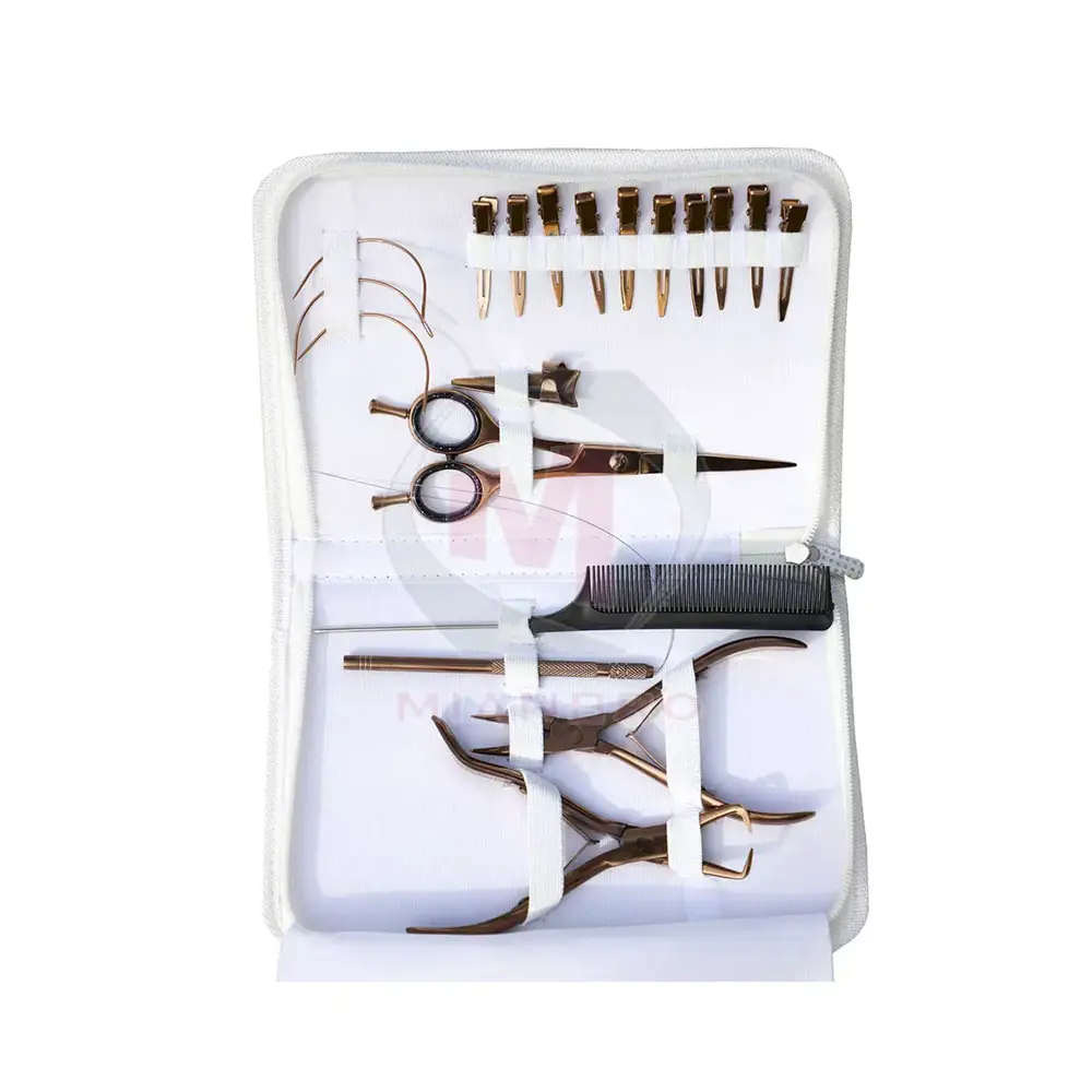 Professional Hair Extension & Beading Tool Kit Plier Set for beads 4 Piece Micro Ring | A-List I Tip Hair Extension Tools Kit