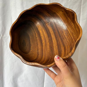 Cuencos de Madera de Acacia Hechos a Mano de Primera Calidad, Estilo Adorable, para Uso Doméstico y en Restaurantes, Ecológicos - Product Image 1