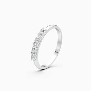 Bague en or jaune, blanc et rose 9 carats avec diamant de laboratoire rond de 0,25 ct, coupe délicate, pour un éclat quotidien, idéale comme cadeau. - Product Image 1