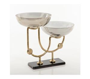 Bol en métal tendance de luxe Pièce maîtresse de table exquise Accent de maison élégant parfait pour l'affichage de la salle à manger - Product Image 5