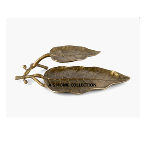 Metal antiguo acabado forma de hoja única 2 niveles último chip y tazón de inmersión - Product Image 1
