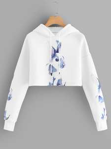 Factory Direct Sale Women's Sweatshirts Hoodies with Custom Print Logo Pullovers & <b>Zip</b> <b>Ups</b> - Product Image 5