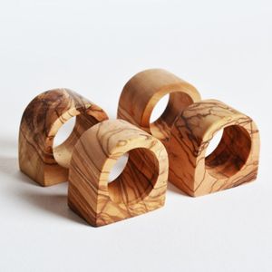 Rond de serviette en bois rustique fabriqué à la main de qualité supérieure pour décor de table à manger de ferme dîner de mariage support en bois naturel - Product Image 6