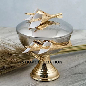 ชามอลูมิเนียมทรงหกเหลี่ยมดีไซน์กิ่งก้านสีกรมท่าฟ้าเคลือบสีฟ้า - Product Image 6