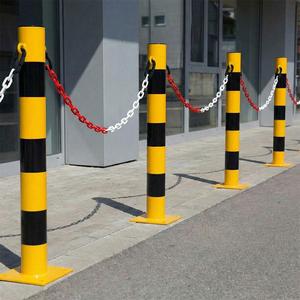 Ensemble de 3 poteaux métalliques fixes de 75 cm avec oreilles, barrières de circulation en métal - Product Image 1