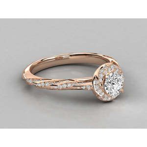 แหวนเพชรเม็ดเดี่ยวทรงบริลเลียนท์ 14k ทองคำ ประดับเพชรเลี้ยงในห้องปฏิบัติการ - Product Image 3