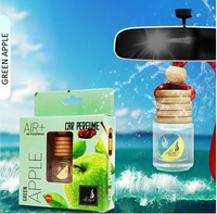 Diffuseur de parfum pour voiture en verre suspendu à l'odeur de pomme verte, longue durée, parfum d'ambiance haut de gamme pour voiture, maison et bureau