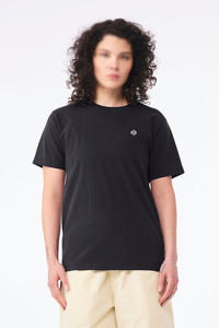T-shirt en jersey de coton noir uni, col rond, manches courtes, style hip-hop décontracté, conçu pour la production en volume personnalisée - Product Image 2