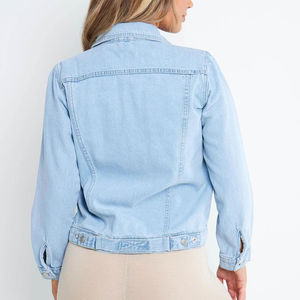 Chaqueta vaquera informal de invierno para mujer de último estilo con botón transpirable 100% algodón hecho a medida venta al por mayor superventas de alta calidad - Product Image 2