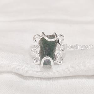 Bague pour femme en pierre brute, Tanzanite naturelle, bijou de Noël de décembre, bague hippie en fil, bijoux en argent sterling 925 - Product Image 3