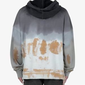 Sweat-shirts à capuche pour hommes 100% coton biologique Style tie-dye avec impression sérigraphique Teinture unie en molleton pour l'hiver Coupe ample - Product Image 3