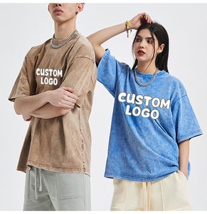 Camiseta de Hombre de Alta Calidad, Estilo Urbano, Impresión DTG, Talla Grande, 260 280 300GSM, Lavado Ácido Vintage, Venta al Por Mayor - Product Image 2