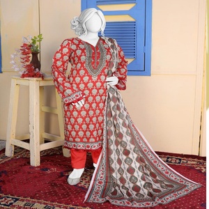 Collection d'été pour femmes Aisha Noor, ensemble pakistanais en coton et lin à coupe ample, 3 pièces, imprimé numérique, Salwar volumineux - Product Image 6