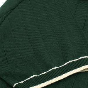Mens Green <b>Cable</b> Knit Polo Shirt Premium Cotton Knitwear Short Sleeve Textured Classic Fit Casual Smartwear Apparel - Product Image 4