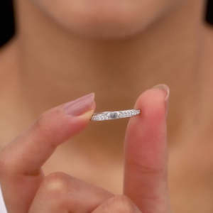 แหวนเพชรโมอิสสีขาวทอง14K 925เงินสเตอริงแหวนเพชรโมอิสซาไนท์เครื่องประดับคุณภาพสูงสำหรับผู้ชายและผู้หญิง - Product Image 2