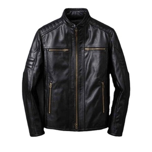 Nouvelle arrivée 2025, veste de motard unisexe en cuir de vache, hiver, toile imperméable, anti-UV, capuche, doublure en coton, personnalisable à l'avant - Product Image 1