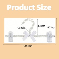 Cintres à pantalons en perles avec pinces et joli nœud en ruban