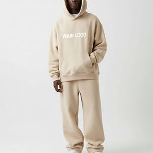 Conjunto de Sudadera con Capucha de Alta Calidad, 100% Algodón, 400 GSM, Gruesa, Transpirable, Estilo Urbano, con Logotipo Bordado Personalizado para Hombre - Product Image 1