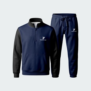 Conjunto Deportivo de Primera Calidad, Ligero, de Invierno, Colores Sólidos, Mangas Largas, Unisex, con Cierre de Cremallera, Diseño de Logotipo Personalizado, 100% - Product Image 2