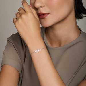 92.5 <b>Silver</b> Tennis <b>Bracelet</b> 191405 Rhodium & Gold Plated with Diamond & 18K Gold Religious Style <b>Charm</b> <b>Bracelet</b> - Product Image 3
