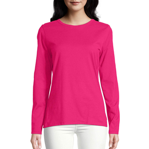 Camiseta informal de algodón de verano para mujer de calidad superior, logotipo personalizado, letra, manga larga ecológica, apliques de ropa de calle - Product Image 5