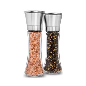 Custom Packing Container Glass Bottle <b>Salt</b> <b>Pepper</b> <b>Grinder</b> High Quality <b>Grinder</b> Bottle Transparent With Private Label - Product Image 1