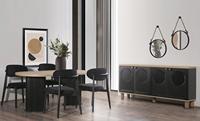 Meuble TV moderne de luxe noir en MDF, compatible avec les téléviseurs de 65 pouces et plus, meuble de salon DOSIN DS2471, table console à fixation murale