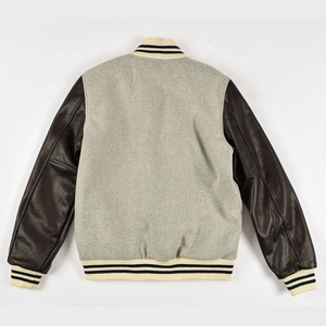2026 OEM Custom 100% Original Genuine Cowhide <b>Leather</b> Varsity for <b>Men</b> Collarless CollegeBaseballjacket for <b>men</b> DDP Shipping - Product Image 2