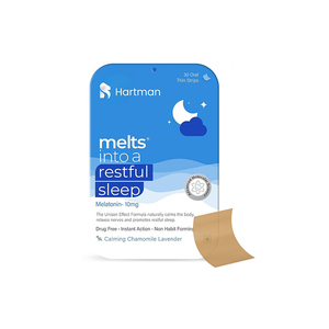 Tiras Orales para Dormir Label Sleep para un Sueño Reparador y Rápido, con Melatonina, Raíz de Valeriana, Manzanilla y Lavanda, Tiras que se Disuelven en la Boca - Product Image 1