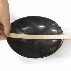 Bol de service en bois naturel poli traditionnel avec un design brillant, style américain, 4 pièces, fête, artisanat indien GALORE - Product Image 2