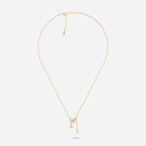 92.5 Silver <b>Necklace</b> 191277 Trendy Butterfly Shape with Zircon and Pearl Gold and Rhodium Plated Link Chain for Wedding Gift - Product Image 4
