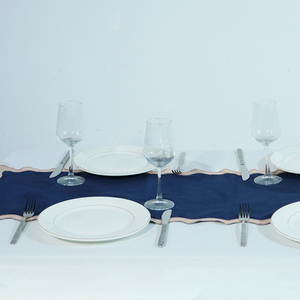 Chemin de table en lin imprimé floral Long Style rustique pour la maison Hôtel ou ferme Mariages Technique tissée - Product Image 3