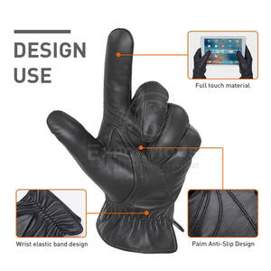 Nuevos guantes de cuero de diseño personalizado Guantes de cuero de alta calidad para hombres Guantes de cuero para hombres al por mayor - Product Image 6