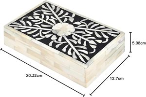 Boîte à bijoux en incrustation d'os de qualité supérieure Boîte de rangement chic et élégante avec des motifs classiques d'inspiration marocaine pour le cadeau des amateurs de bijoux - Product Image 2