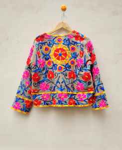 Meilleure vente matelassé femmes velours coton veste Suzani broderie florale Sexy peignoir Kimono pour automne hiver nuits brut - Product Image 3